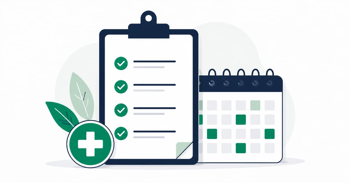 Illustration of an employer calculating UK Statutory Sick Pay using a checklist and absence calendar